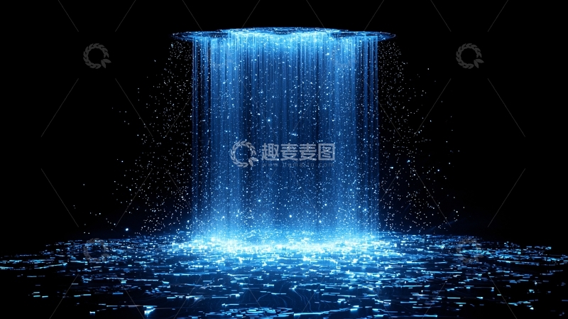 高清大图下载【趣麦麦图】蓝色梦幻瀑布