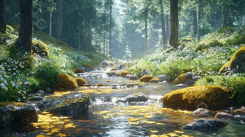 高清大图下载【趣麦麦图】森林溪流