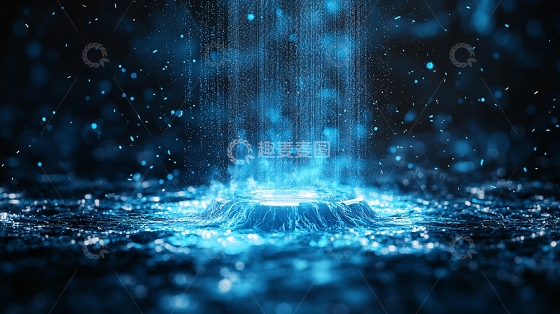 高清大图下载【趣麦麦图】蓝色能量光柱