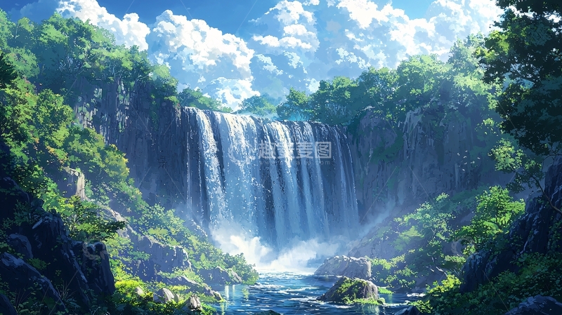 高清大图下载【趣麦麦图】梦幻瀑布风景
