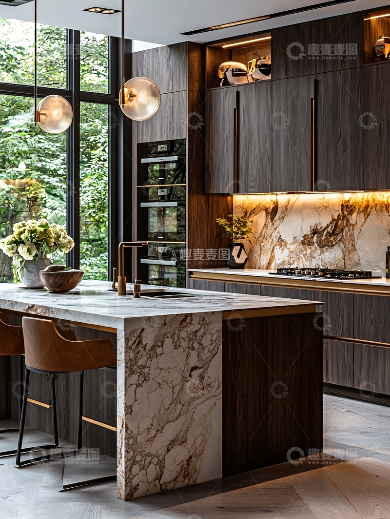 高清大图下载【趣麦麦图】现代简约高端厨房设计