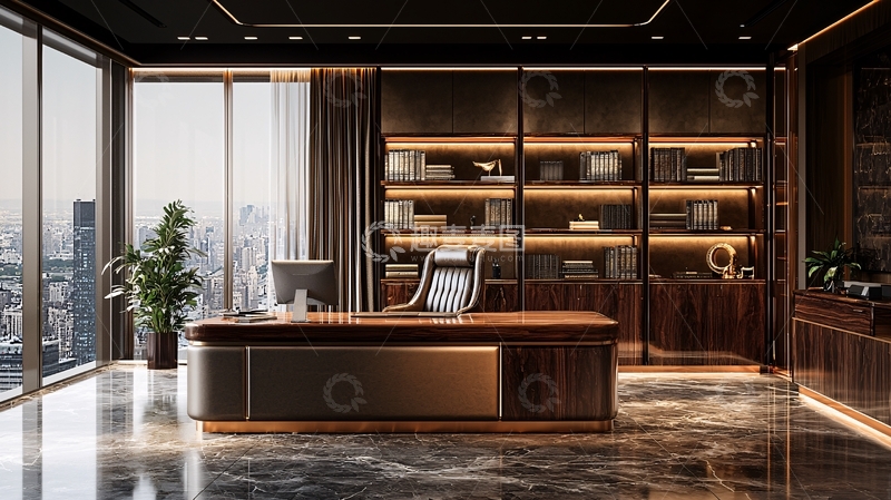 高清大图下载【趣麦麦图】高端大气现代化总裁办公室