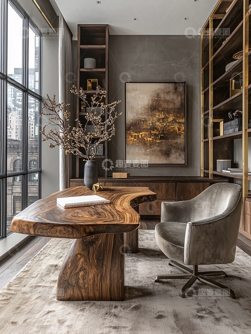 高清大图下载【趣麦麦图】现代极简书房设计