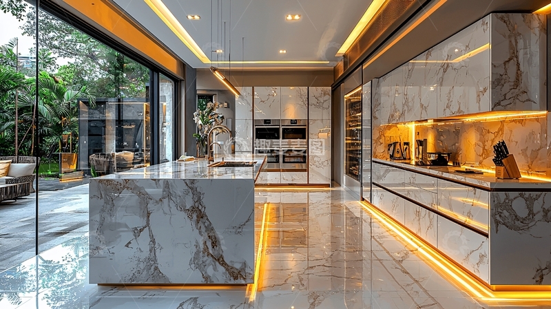 高清大图下载【趣麦麦图】现代奢华开放式厨房