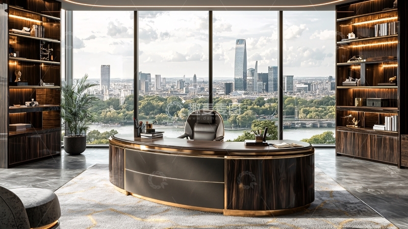高清大图下载【趣麦麦图】高端大气现代总裁办公室