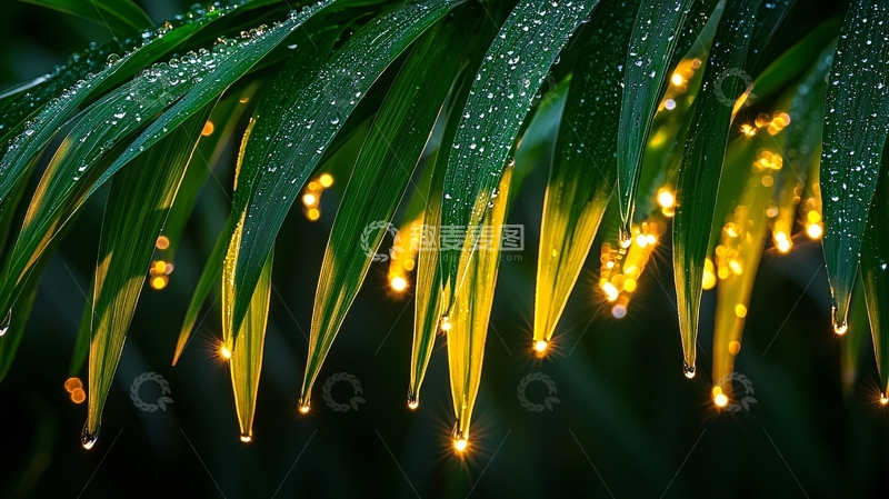 高清大图下载【趣麦麦图】雨后绿叶