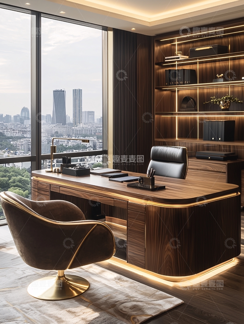 高清大图下载【趣麦麦图】高端大气现代化总裁办公室