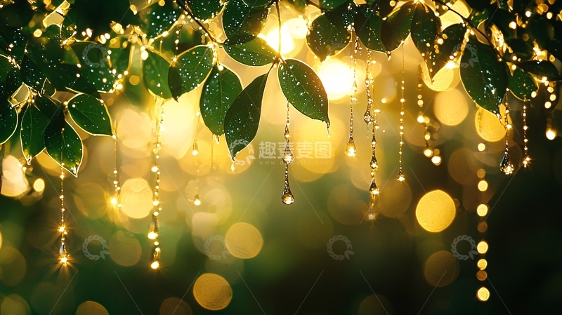 高清大图下载【趣麦麦图】雨后绿叶