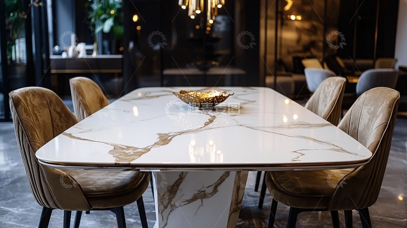 高清大图下载【趣麦麦图】现代轻奢大理石餐桌
