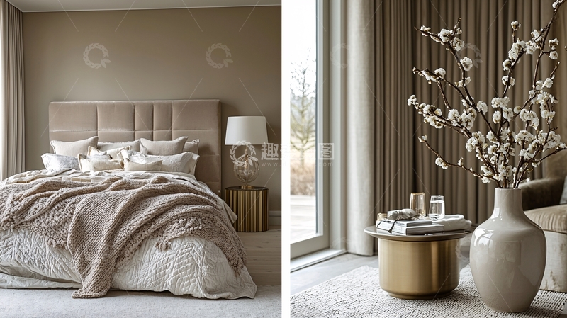 高清大图下载【趣麦麦图】高级莫兰迪色系卧室