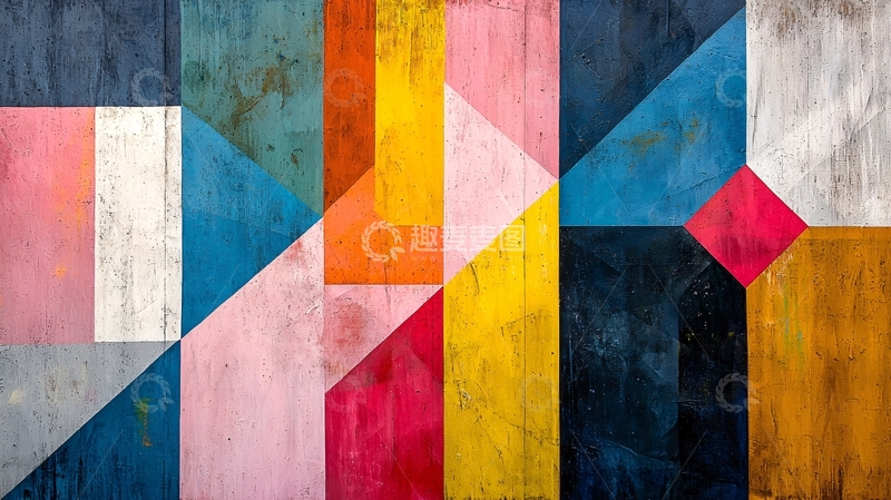 高清大图下载【趣麦麦图】彩色几何抽象画