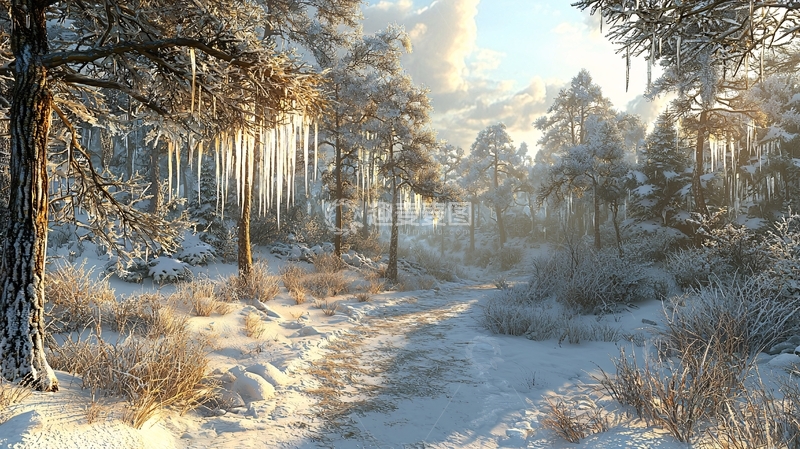 高清大图下载【趣麦麦图】冰雪森林