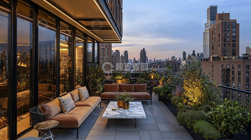 高清大图下载【趣麦麦图】都市夜景阳台