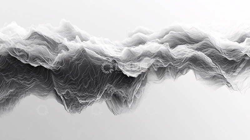 高清大图下载【趣麦麦图】抽象黑白山脉