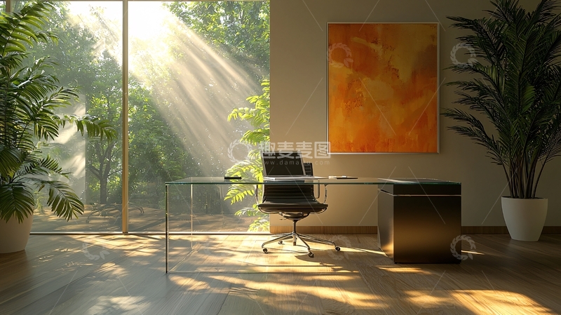 高清大图下载【趣麦麦图】阳光洒进办公室