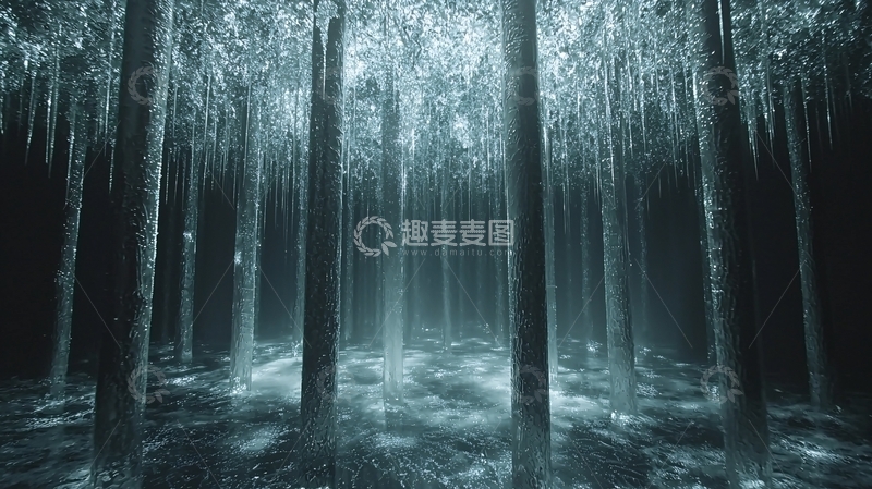 高清大图下载【趣麦麦图】深蓝色的神秘森林