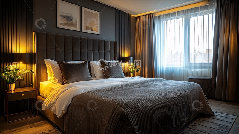 高清大图下载【趣麦麦图】高级灰色卧室