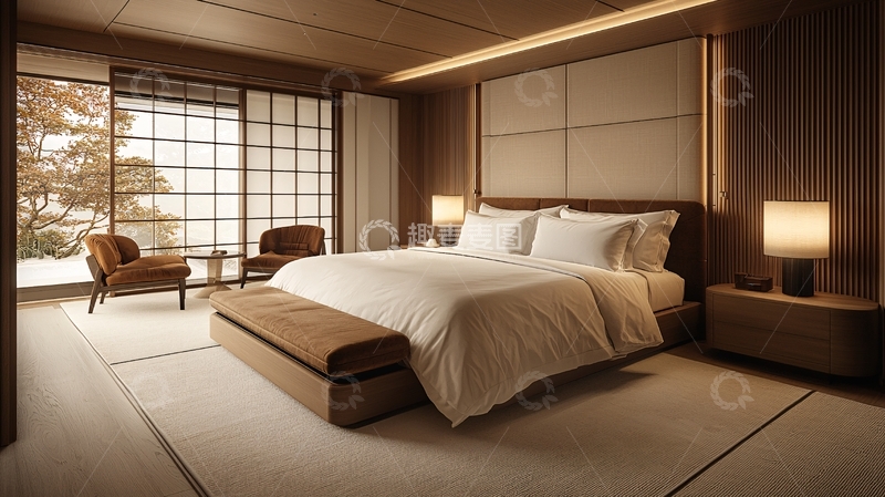高清大图下载【趣麦麦图】日式极简卧室设计