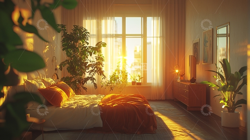 高清大图下载【趣麦麦图】阳光洒满卧室