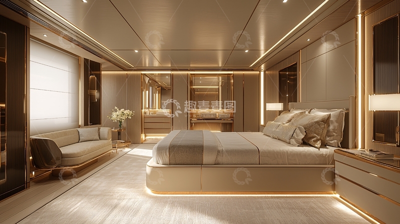 高清大图下载【趣麦麦图】豪华游艇卧室