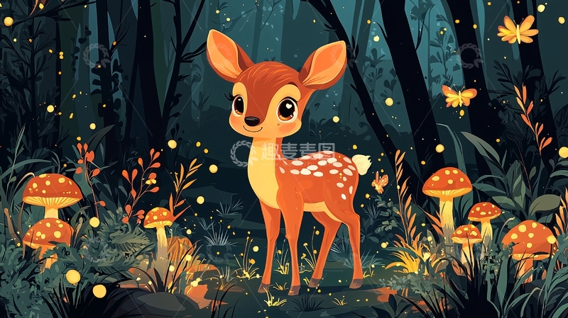 高清大图下载【趣麦麦图】森林小鹿