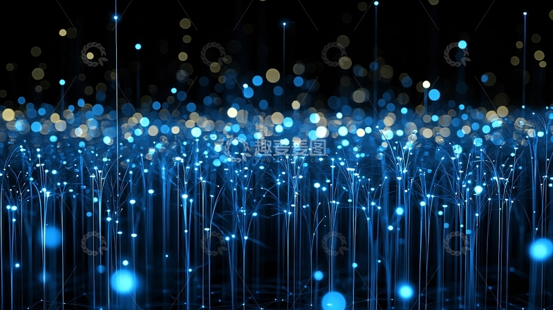 高清大图下载【趣麦麦图】蓝色光点粒子背景