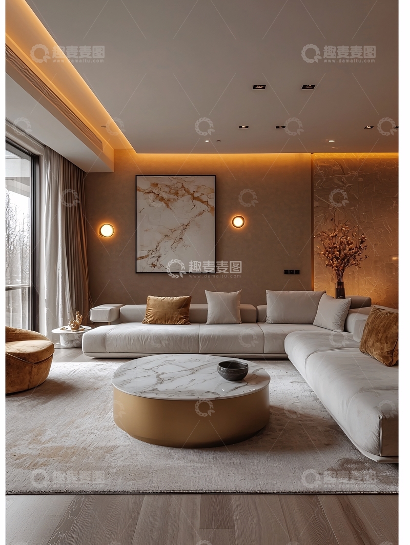 高清大图下载【趣麦麦图】现代轻奢客厅装修