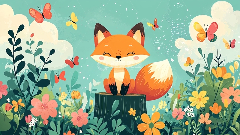 高清大图下载【趣麦麦图】卡通小狐狸