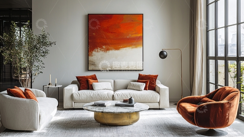 高清大图下载【趣麦麦图】现代简约客厅