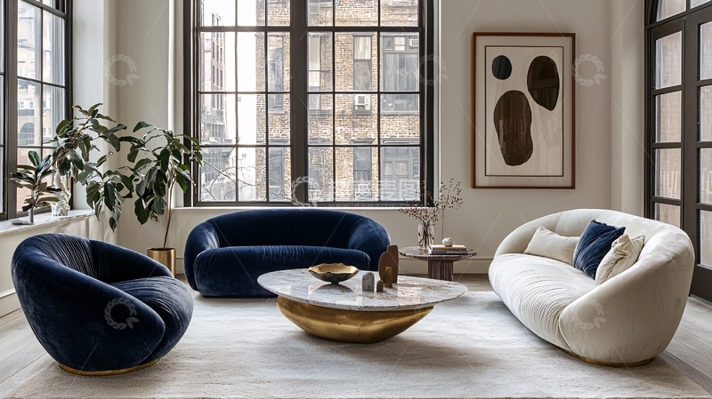 高清大图下载【趣麦麦图】现代简约客厅家居