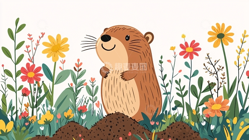 高清大图下载【趣麦麦图】卡通土拨鼠