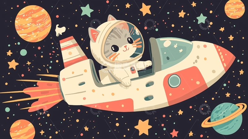 高清大图下载【趣麦麦图】太空猫咪