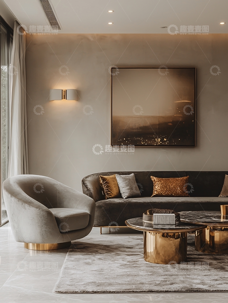 高清大图下载【趣麦麦图】现代轻奢客厅