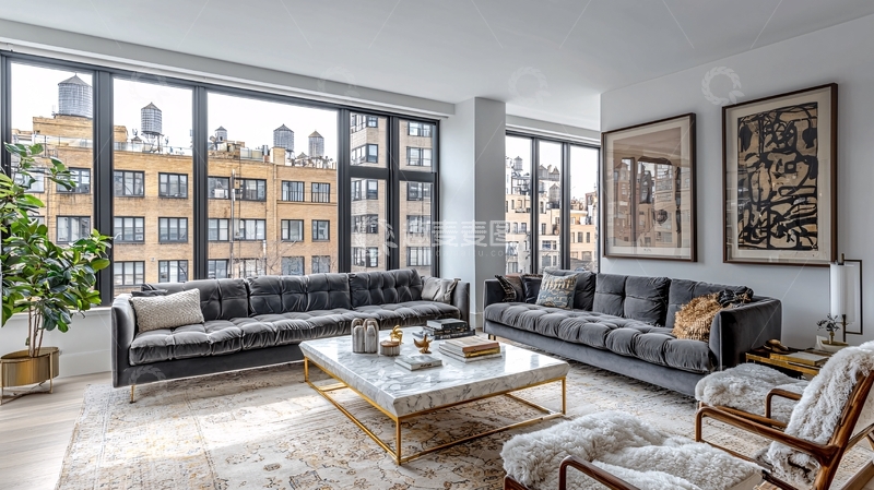 高清大图下载【趣麦麦图】现代极简风格客厅