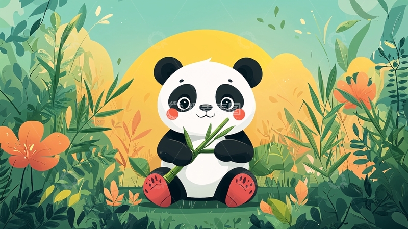 高清大图下载【趣麦麦图】卡通熊猫