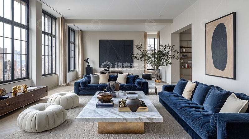 高清大图下载【趣麦麦图】现代极简轻奢客厅