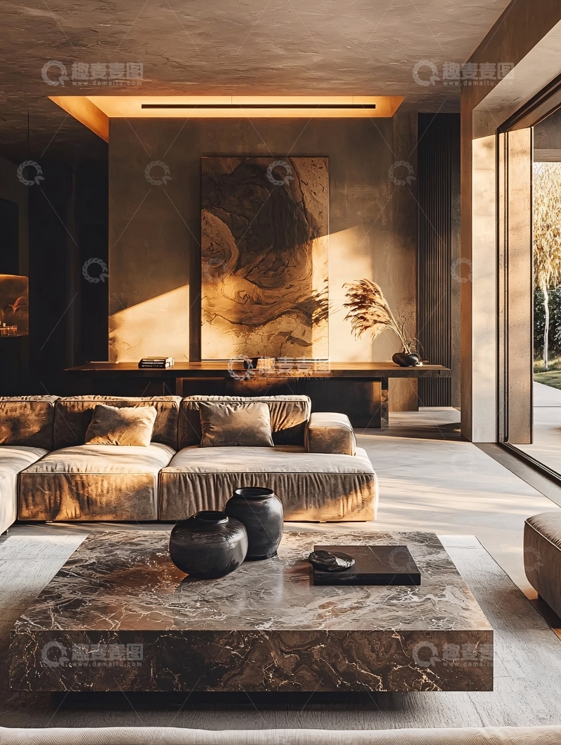 高清大图下载【趣麦麦图】现代极简客厅