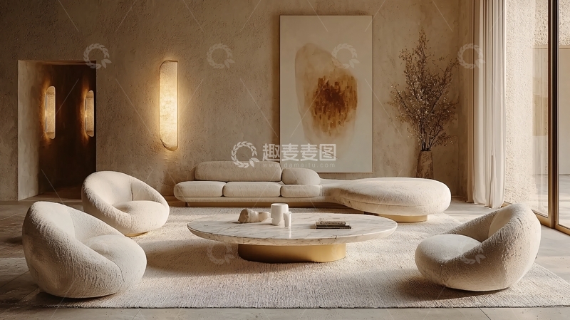 高清大图下载【趣麦麦图】极简风现代客厅装修