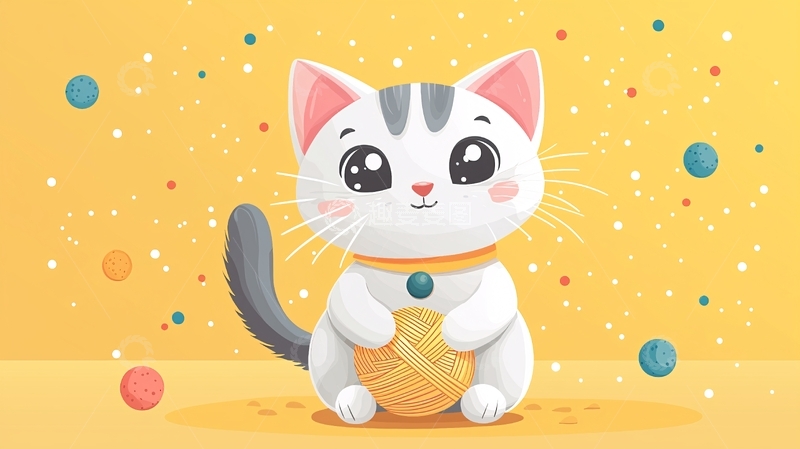 高清大图下载【趣麦麦图】可爱卡通猫咪