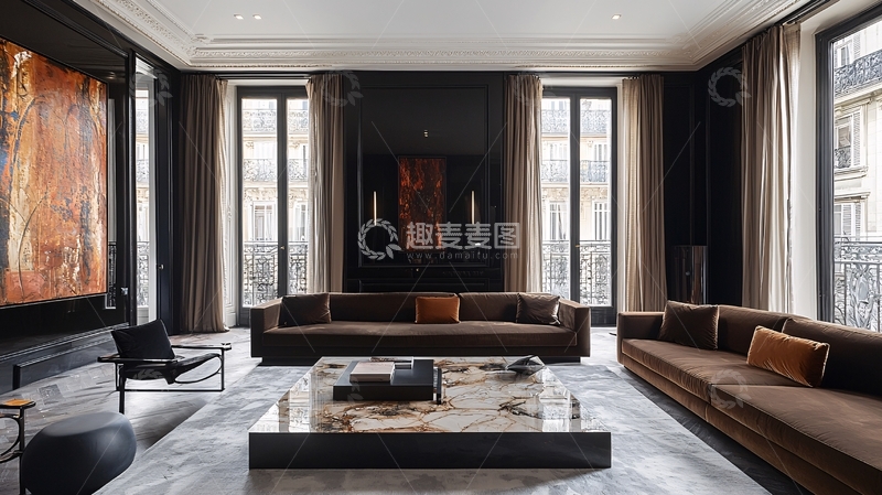 高清大图下载【趣麦麦图】现代极简风格客厅