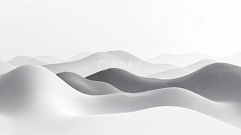 高清大图下载【趣麦麦图】抽象黑白山峦