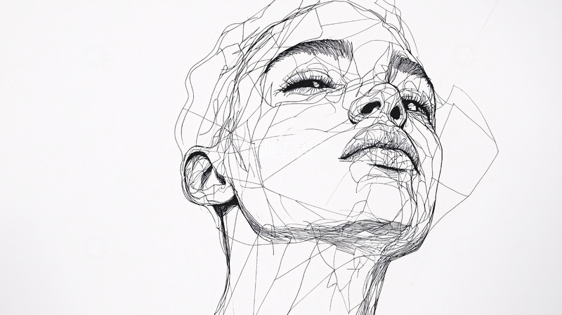 高清大图下载【趣麦麦图】线条人物肖像