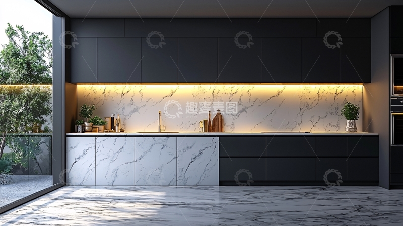 高清大图下载【趣麦麦图】现代极简风格厨房
