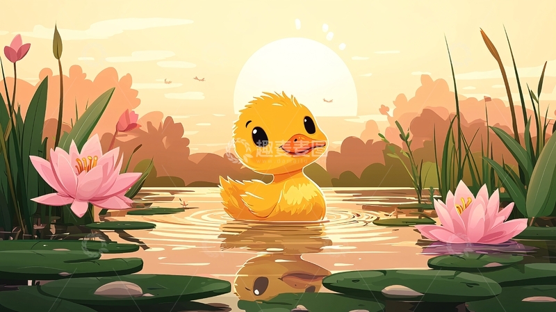 高清大图下载【趣麦麦图】可爱小黄鸭