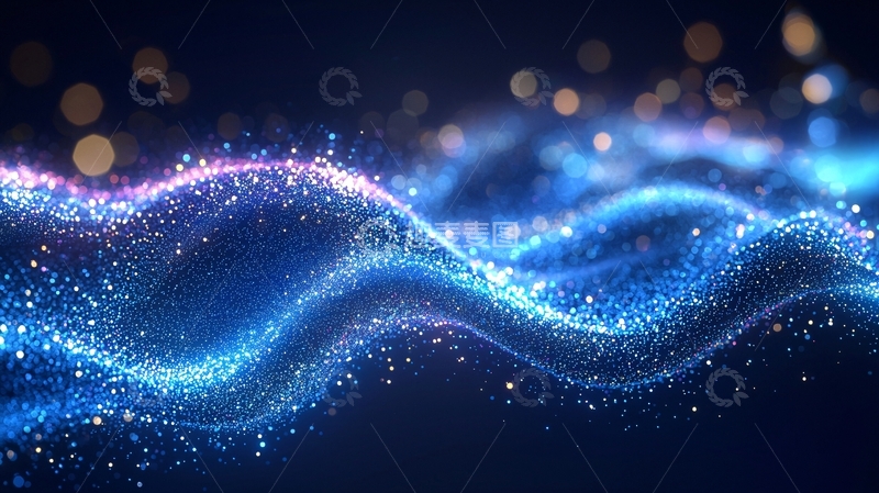高清大图下载【趣麦麦图】蓝色粒子波浪63