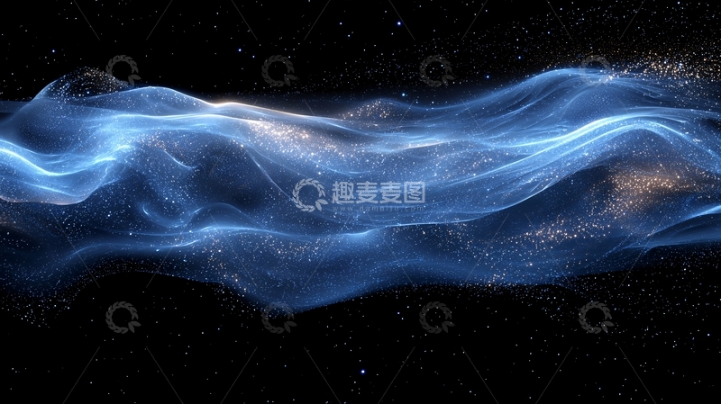 高清大图下载【趣麦麦图】蓝色星云飘带