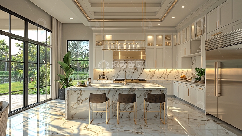 高清大图下载【趣麦麦图】现代轻奢开放式厨房