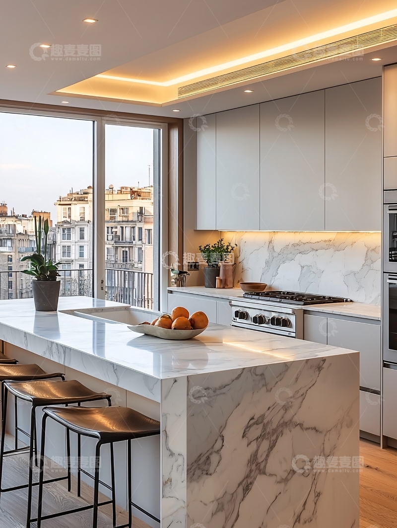 高清大图下载【趣麦麦图】现代轻奢厨房