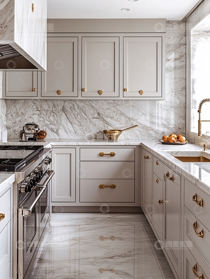 高清大图下载【趣麦麦图】高级灰橱柜厨房