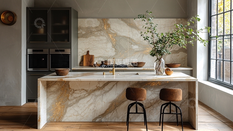 高清大图下载【趣麦麦图】现代极简轻奢厨房设计